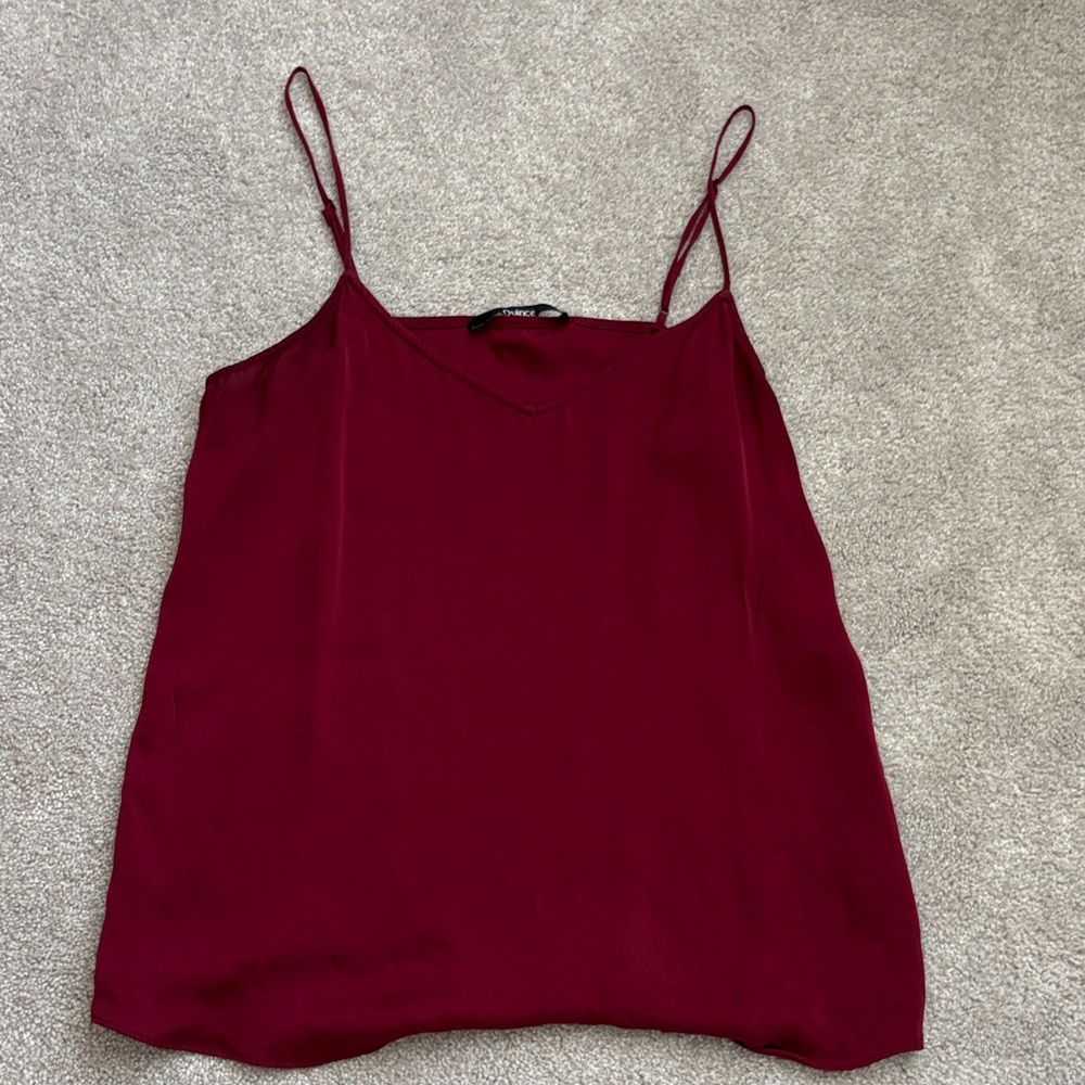 Quince Women’s Burgundy Spaghetti Strap Cami Top